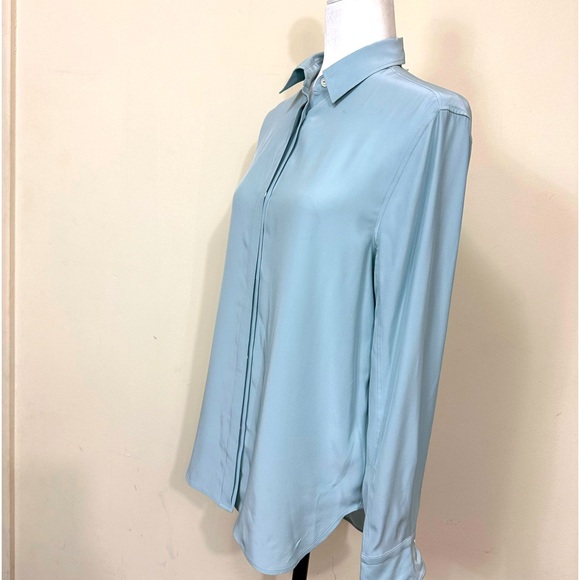 EUC FLAWLESS rag & bone Pure Silk Hidden Buttons Up Long Sleeves Shirt Top S/M - Picture 4 of 15